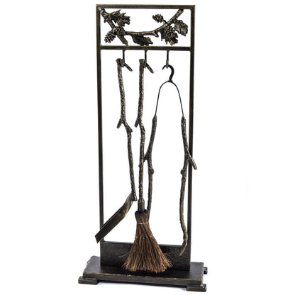 Cracker Barrel Iron Branch and Pinecone Fireplace Tool Set