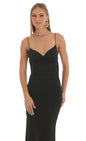 Lucy In The Sky Lace Open Back Maxi Dress in Black