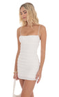 Lucy In The Sky Crinkle Bodycon Dress in White