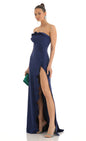 Lucy In The Sky Strapless Maxi Dress in Navy