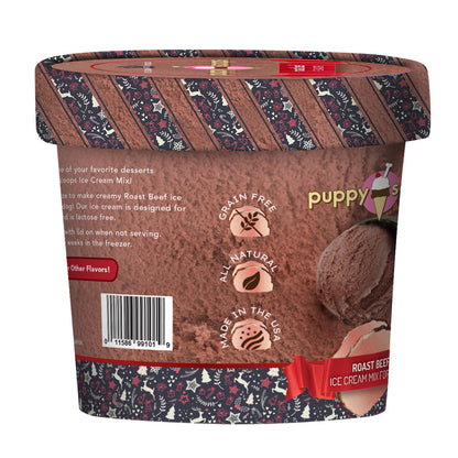 Puppy Cake Puppy Scoops Ice Cream Mix - Christmas Dinner Roast Beef, Cup Size, 2.32 oz