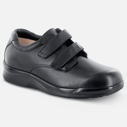 Apexfoot Men's Conform Double Strap Casual Shoe - Black - X-Wide (4E)