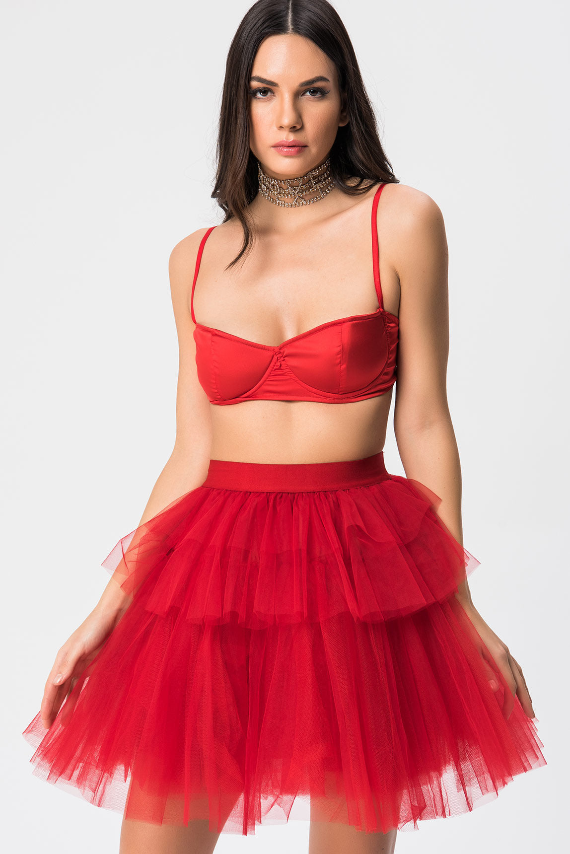 Kikiriki Women's Red Mini Tutu Skirt