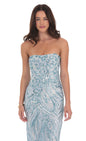 Lucy In The Sky Sequin Pattern Maxi Dress in Sky Blue