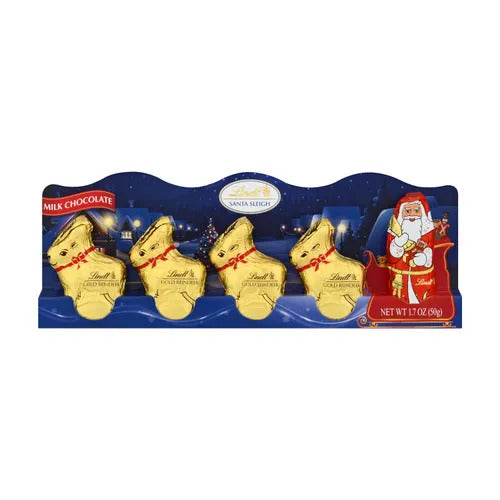 Lindt Chocolate Lindt Hollow Figure Santa & Reindeer Milk Chocolate (5-pc, 1.7 oz)