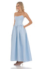 Lucy In The Sky Strapless Corset Gown in Blue