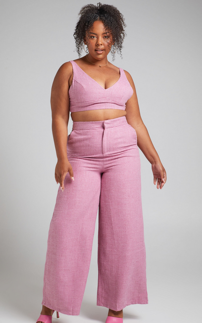 Showpo Adelaide Two Piece Set - Crop Top and Wide Leg Pants Set