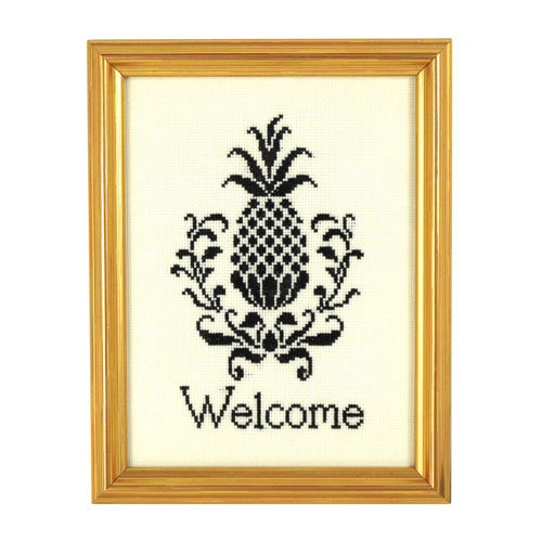 The Shops at Colonial Williamsburg Williamsburg "Welcome" Black Pineapple Counted Cross Stitch Kit