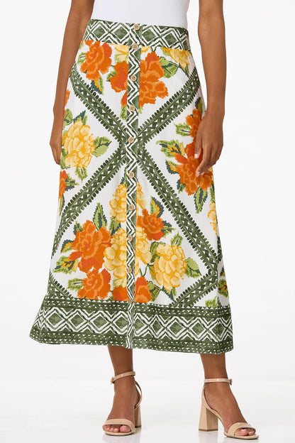 Cato Fashions Women's Citrus Floral Skirt