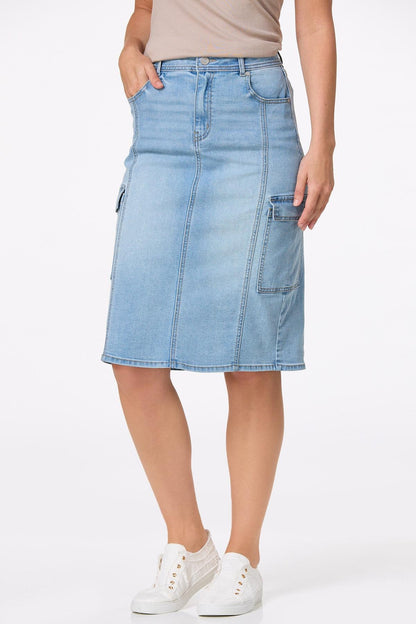 Cato Fashions Women's Denim Cargo Skirt