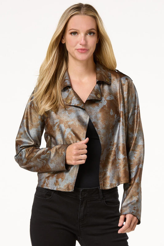 Cato Fashions Women's Coated Moto Jacket