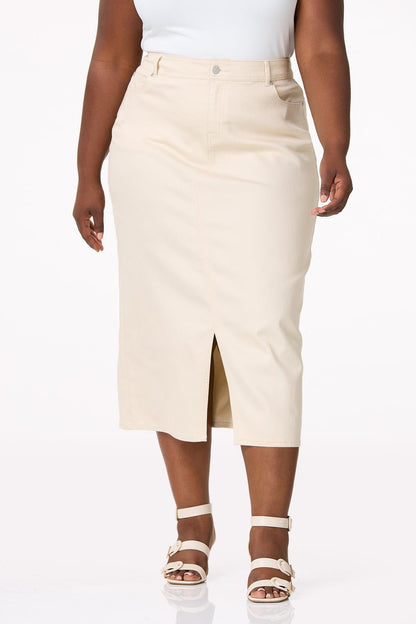 Cato Fashion Women's Plus Size Natural Denim Skirt