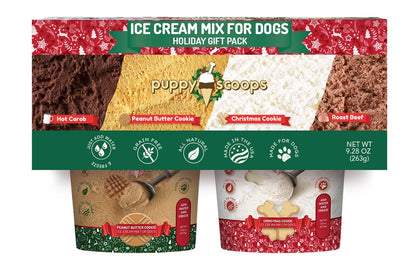 Puppy Cake Puppy Scoops Christmas Sample Pack - 4 Holiday Themed Ice Cream Flavors