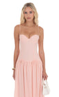 Lucy In The Sky Plaid Drop Waist Maxi Dress in Pink