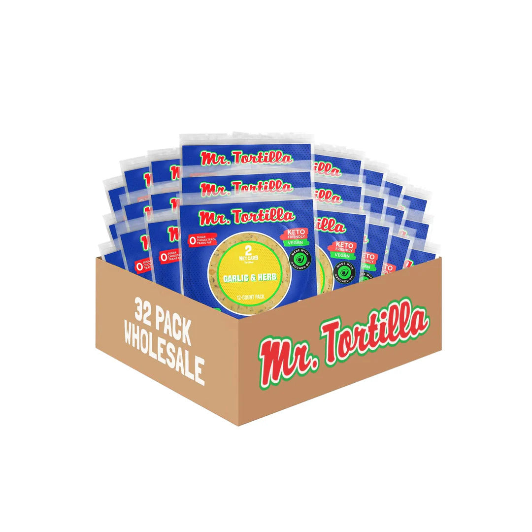 Mr. Tortilla Wholesale 2 Net Carb Tortillas - 32 Bags/Box