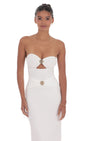 Lucy In The Sky Golden Rose Cutout Maxi Dress in White