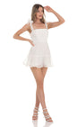 Lucy In The Sky Floral Embroidered A-line Dress in White