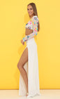 Lucy In The Sky One Shoulder Sequin Maxi Dress in White
