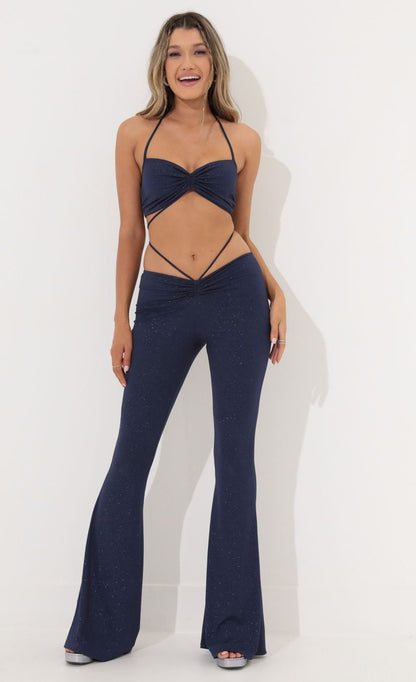 Lucy In The Sky Two Piece Set in Shimmer Blue