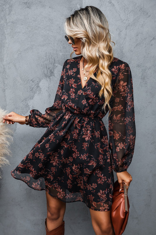 Cupshe Floral Chiffon A-Line Dress