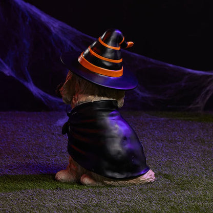 Cracker Barrel Lit Halloween Witch Dog