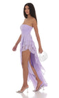 Lucy In The Sky Asymmetrical Corset Maxi Dress in Lavender