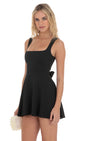 Lucy In The Sky Back Bow A-Line Dress in Black