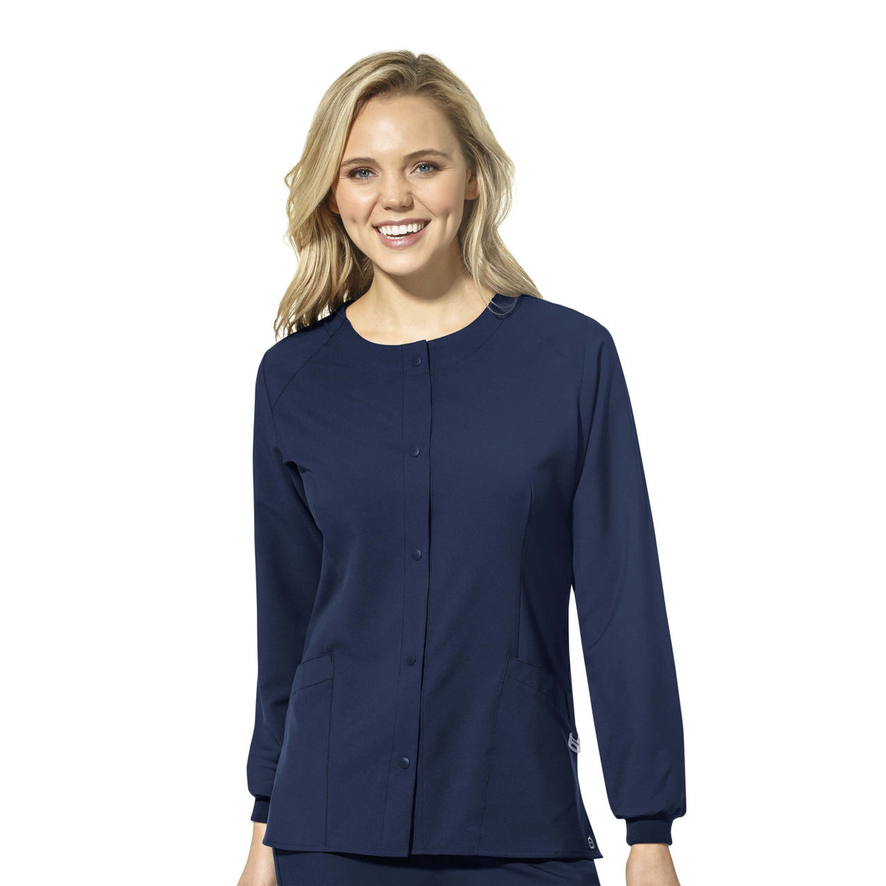 Wink W123 Women's Crew Neck Warm Up Jacket #8155-1