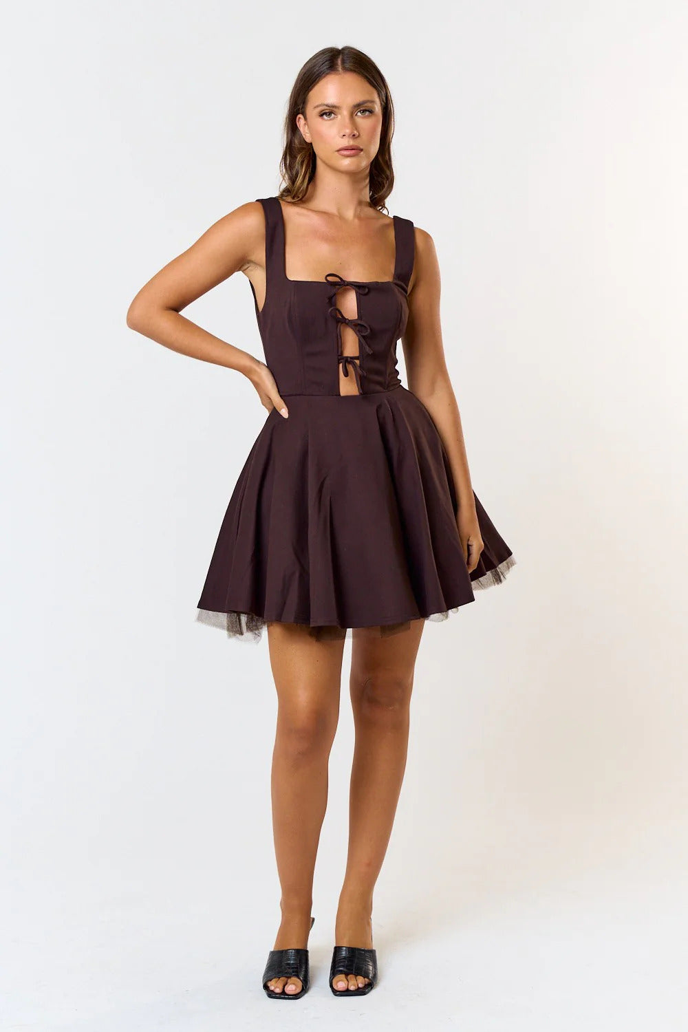 Ruby & Jenna Women's Square Neck Mini Dress