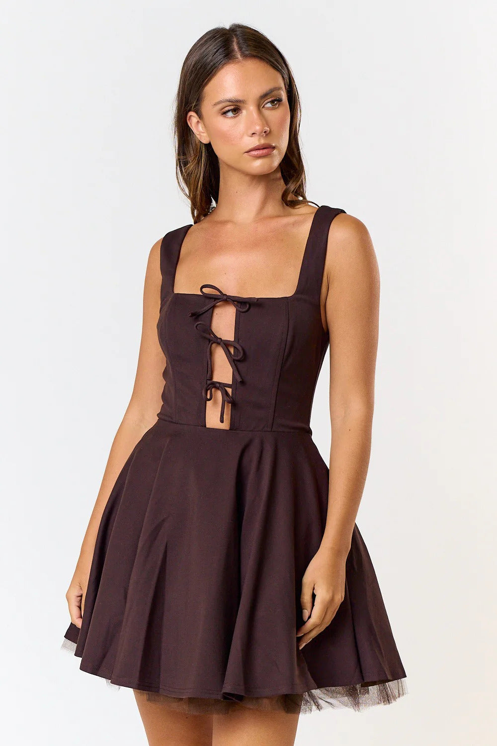 Ruby & Jenna Women's Square Neck Mini Dress