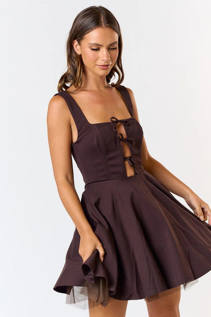 Ruby & Jenna Women's Square Neck Mini Dress