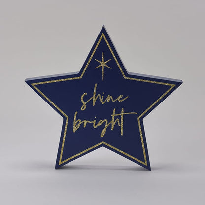 Cracker Barrel Shine Bright Star Block Sign