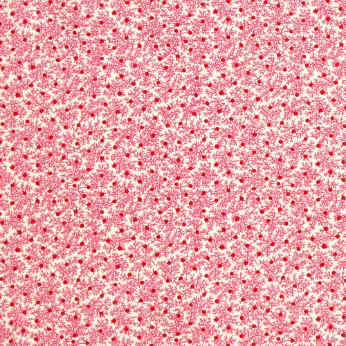 The Shops at Colonial Williamsburg Dark Pink Evergreen Branches and Dots Fabric