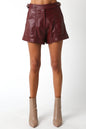 Ruby & Jenna Women's Faux Leather Buckle Short