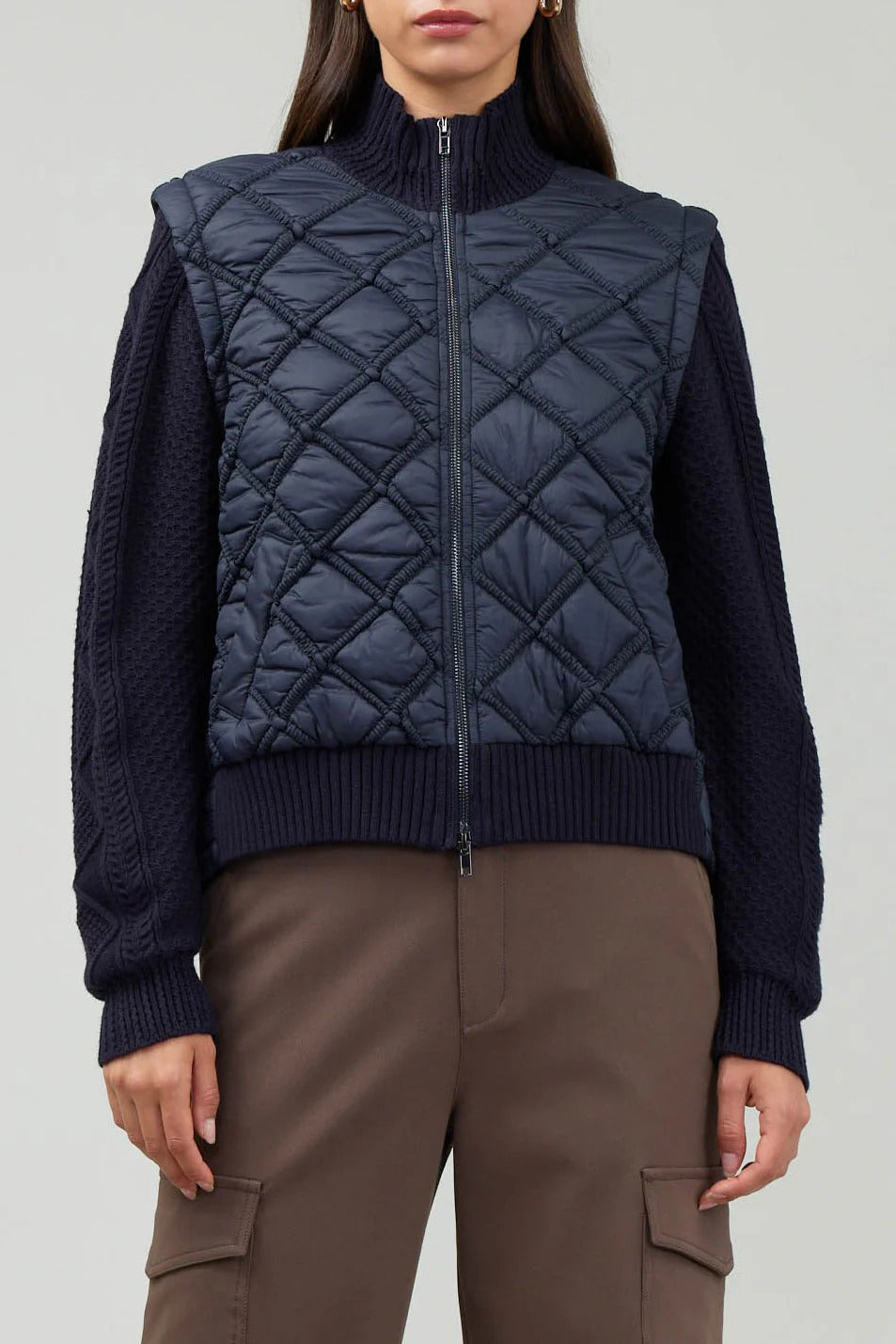 Ruby & Jenna Women's Sweater Combo Jacket