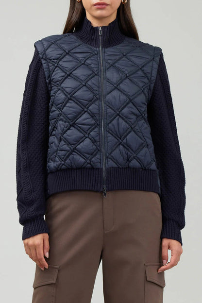 Ruby & Jenna Women's Sweater Combo Jacket