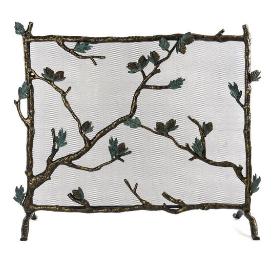 Cracker Barrel Aluminum Branch and Pinecone Fireplace Screen