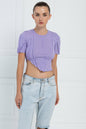 Kikiriki Women's New Lilac Asymmetric Crop Top