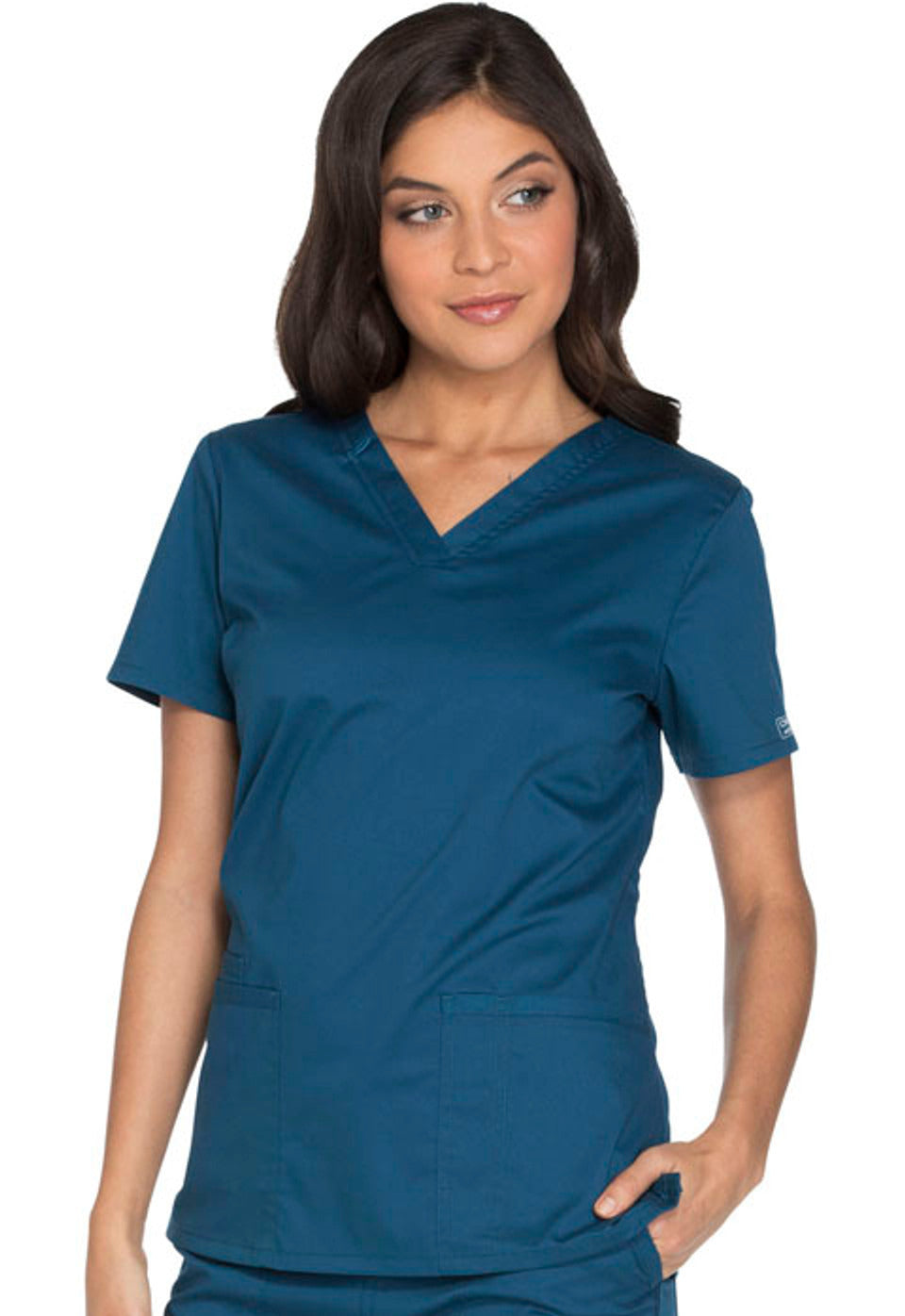 Cherokee Workwear Core Stretch Women's V-Neck Top #WW630 1