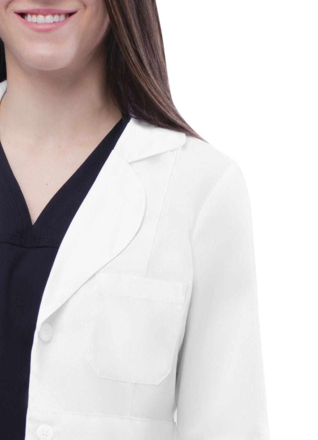 Adar Women's 33" Adjustable Belt Lab Coat - White
