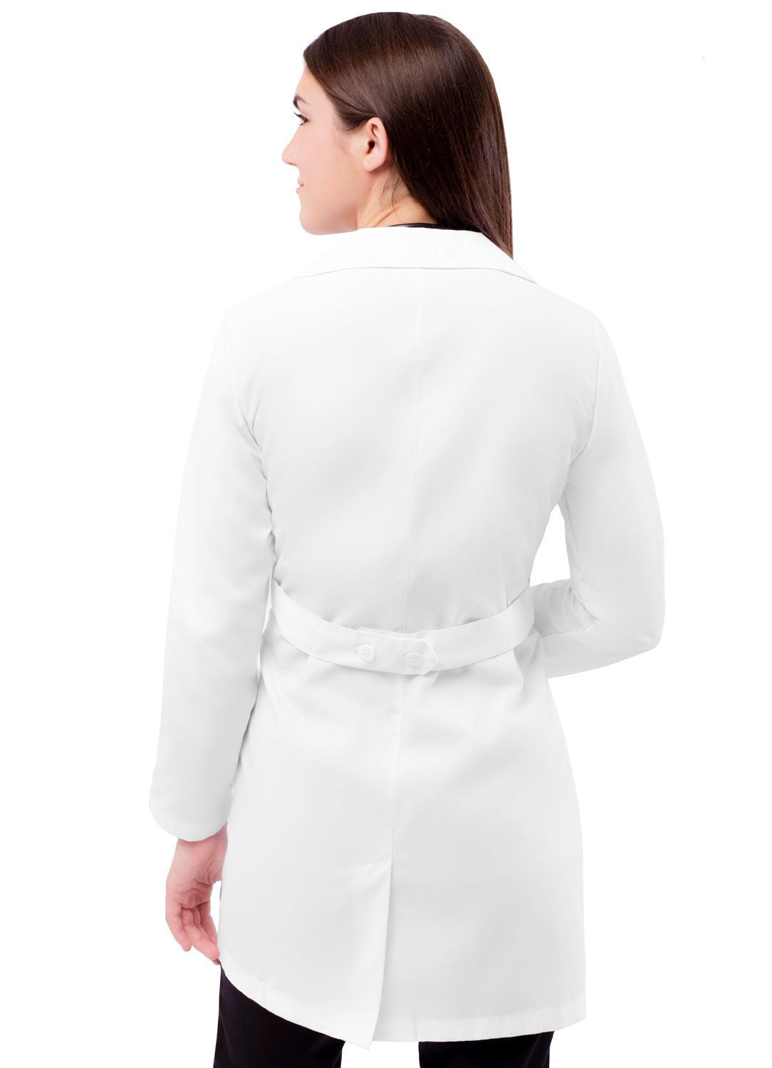 Adar Women's 33" Adjustable Belt Lab Coat - White