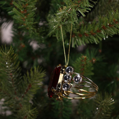 Cracker Barrel Faux Ruby Ring Ornament