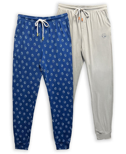 Joe Boxer Men's 2-Piece Blue/Gray Moisture Wicking Jogger Set