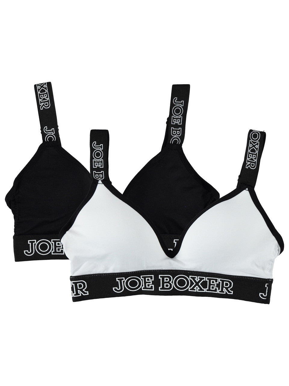 Joe Boxer Women's 2-Pack Seamless Solid Microfiber Logo Bra