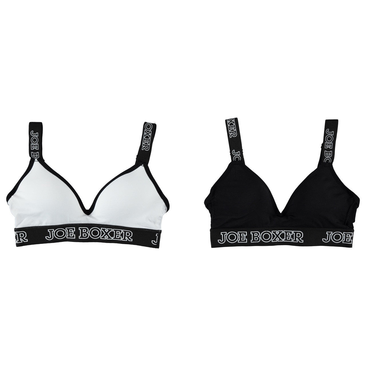 Joe Boxer Women's 2-Pack Seamless Solid Microfiber Logo Bra