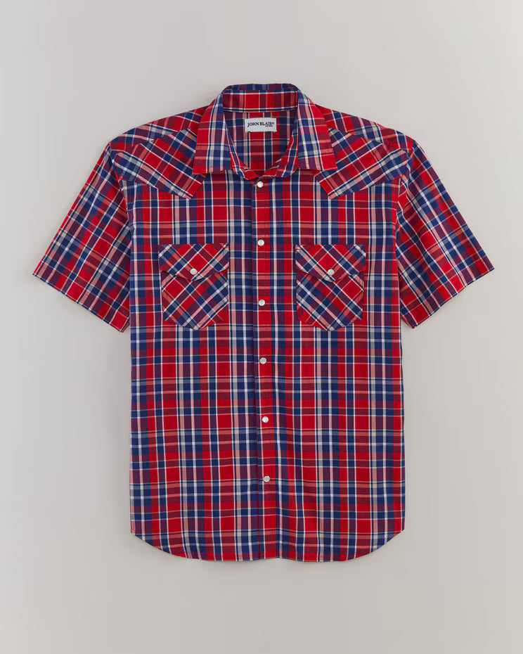 BLAIR John Blair Short-Sleeve Snap-Front Shirt