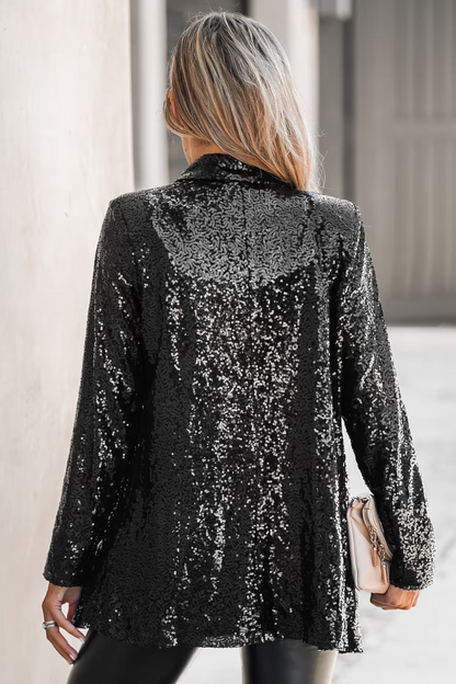 Cupshe Starlight Sequin Open-Front Blazer