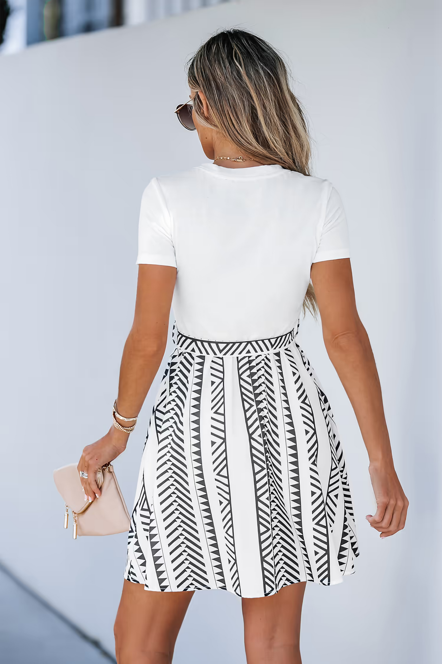 Cupshe Geo Print Belted Combo Dress (x2)