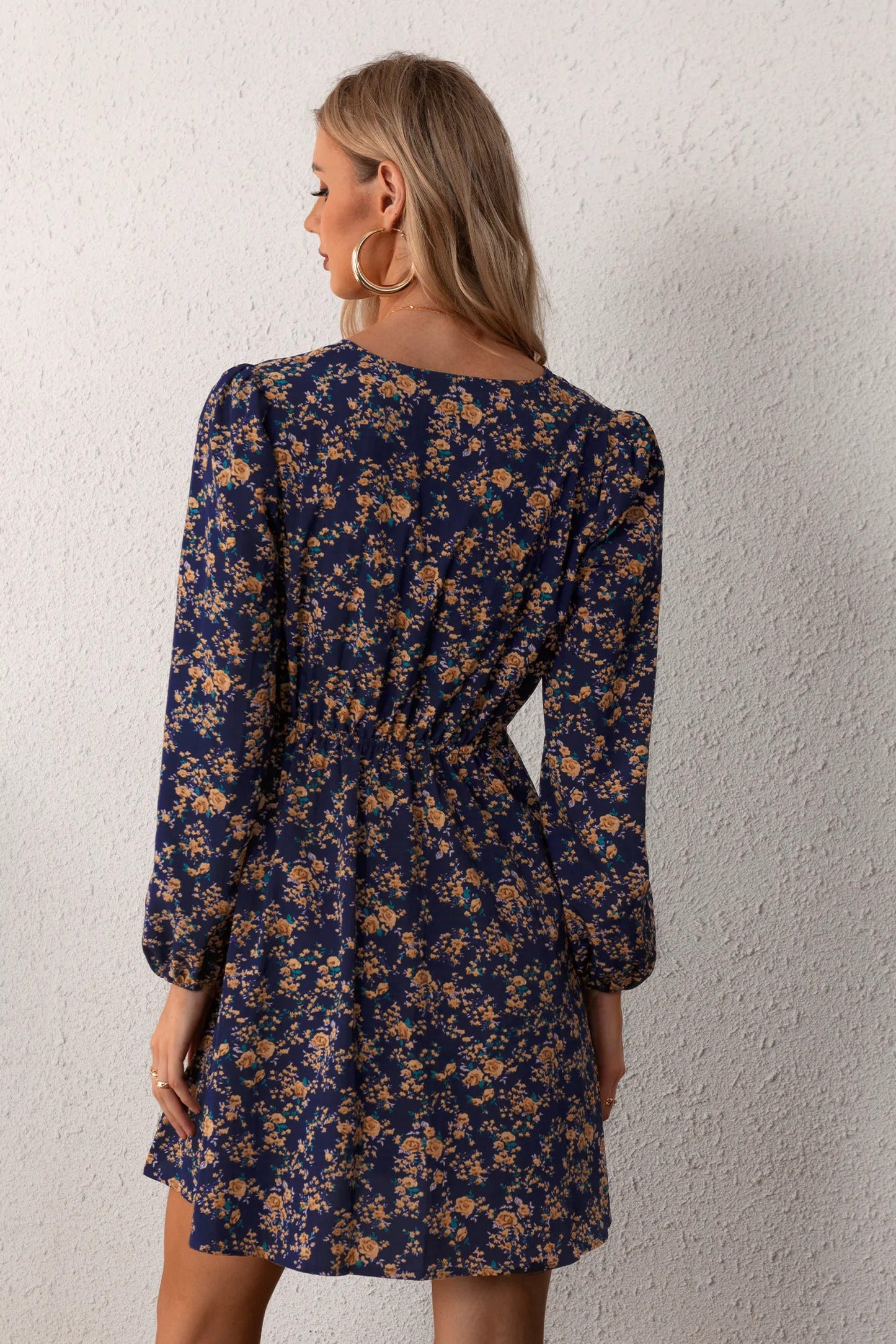 Cupshe Alison Ditsy Floral Peasant Sleeve Mini Dress