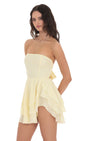 Lucy In The Sky Strapless Asymmetrical Dress in Yellow